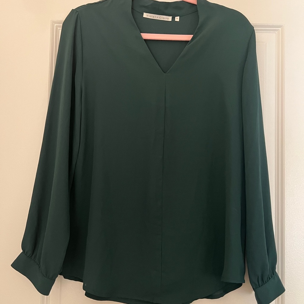 Forever 21 green chiffon blouse